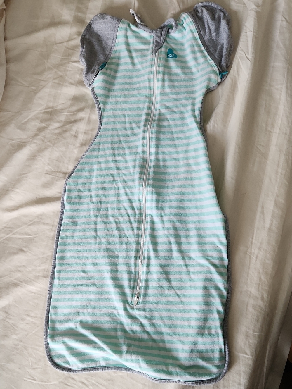 Mint Striped Love To Charm Swaddle Up Transition Bag